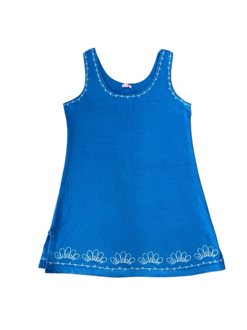 Lilly Pulitzer Women’s Size L  Embroidered Sleeveless Shift dress Blue Cotton - Picture 2 of 14